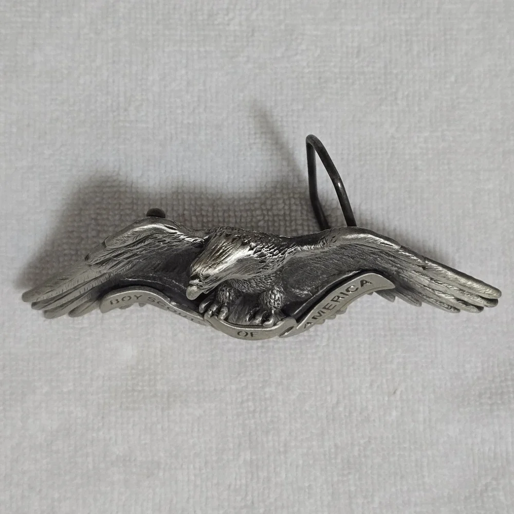 Vintage 2000 Boy Scouts of America Eagle Scout Belt Buckle Solid Fine Pewter 5